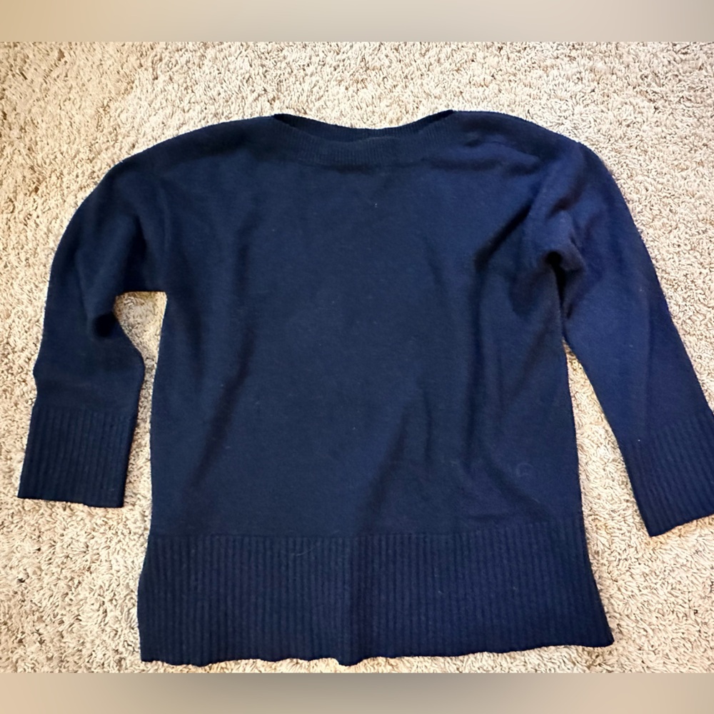 LOFT Dark Blue Boat Neck Sweater